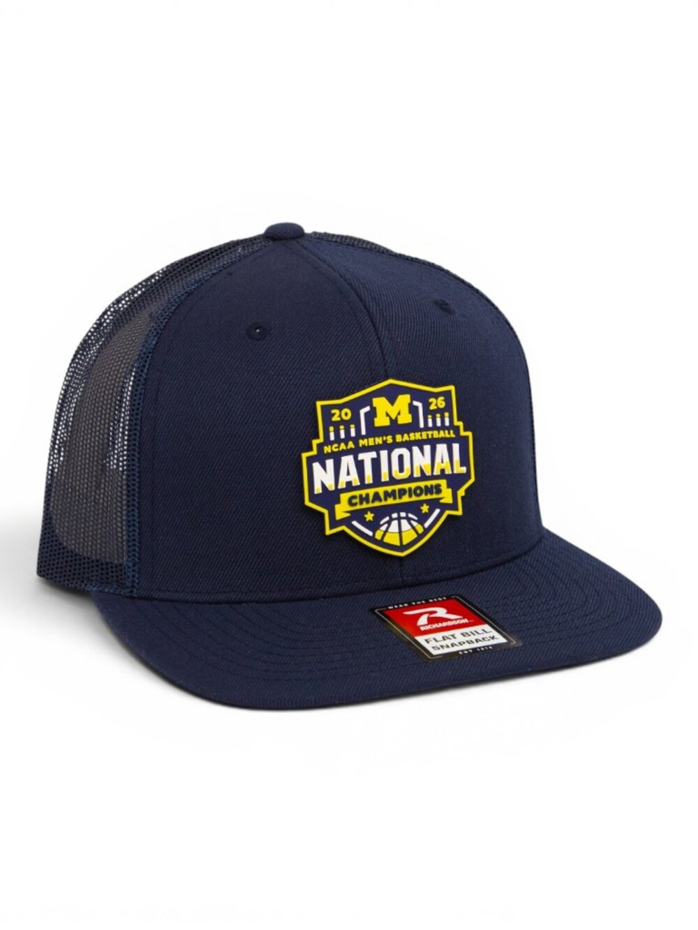 Michigan Wolverines 2026 Basketball National Champions Wool Flat Bill Hat